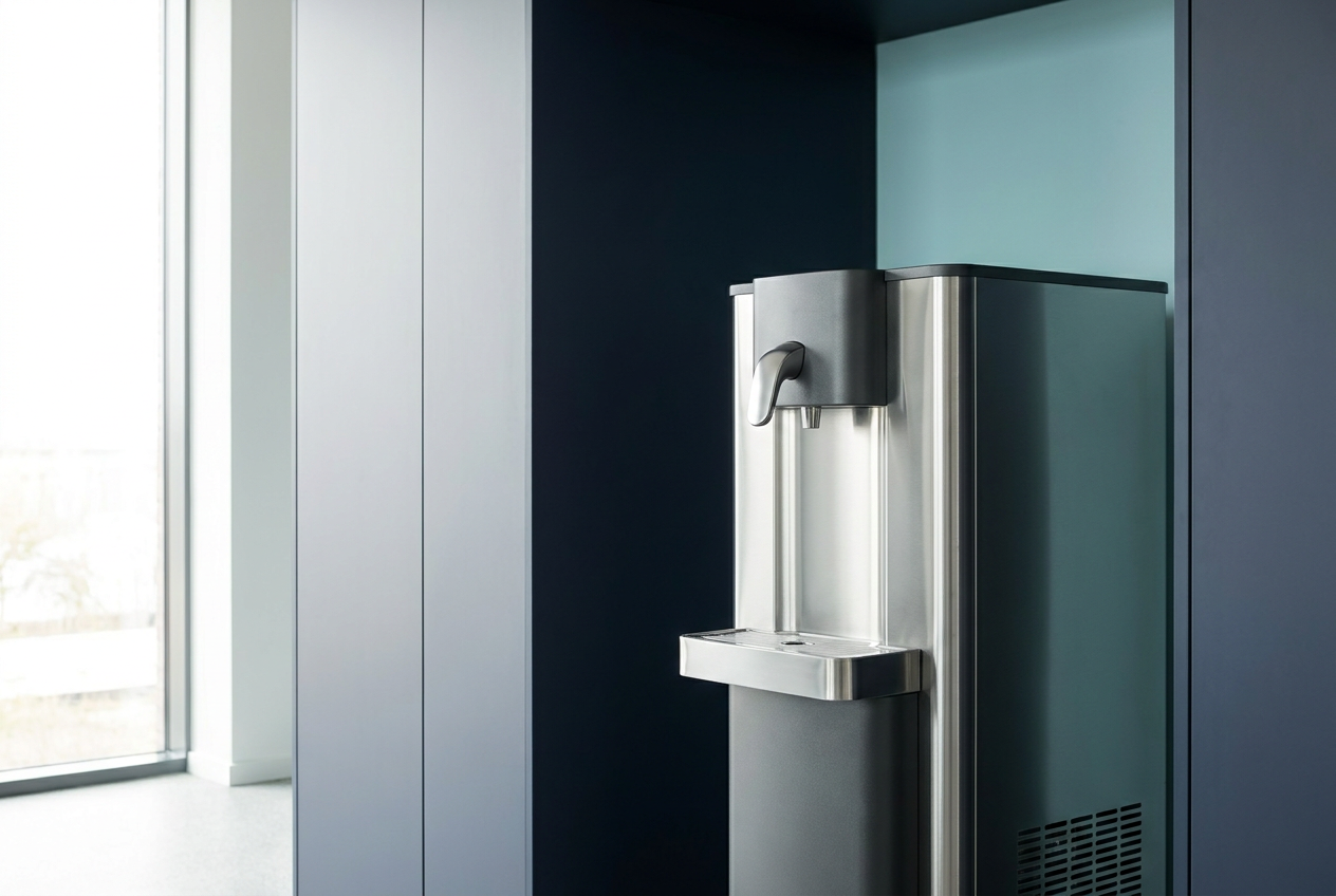 Illustrative Darstellung zum Ratgeberthema Stand-Wasserspender: Aufstellfläche und Zugänglichkeit planen