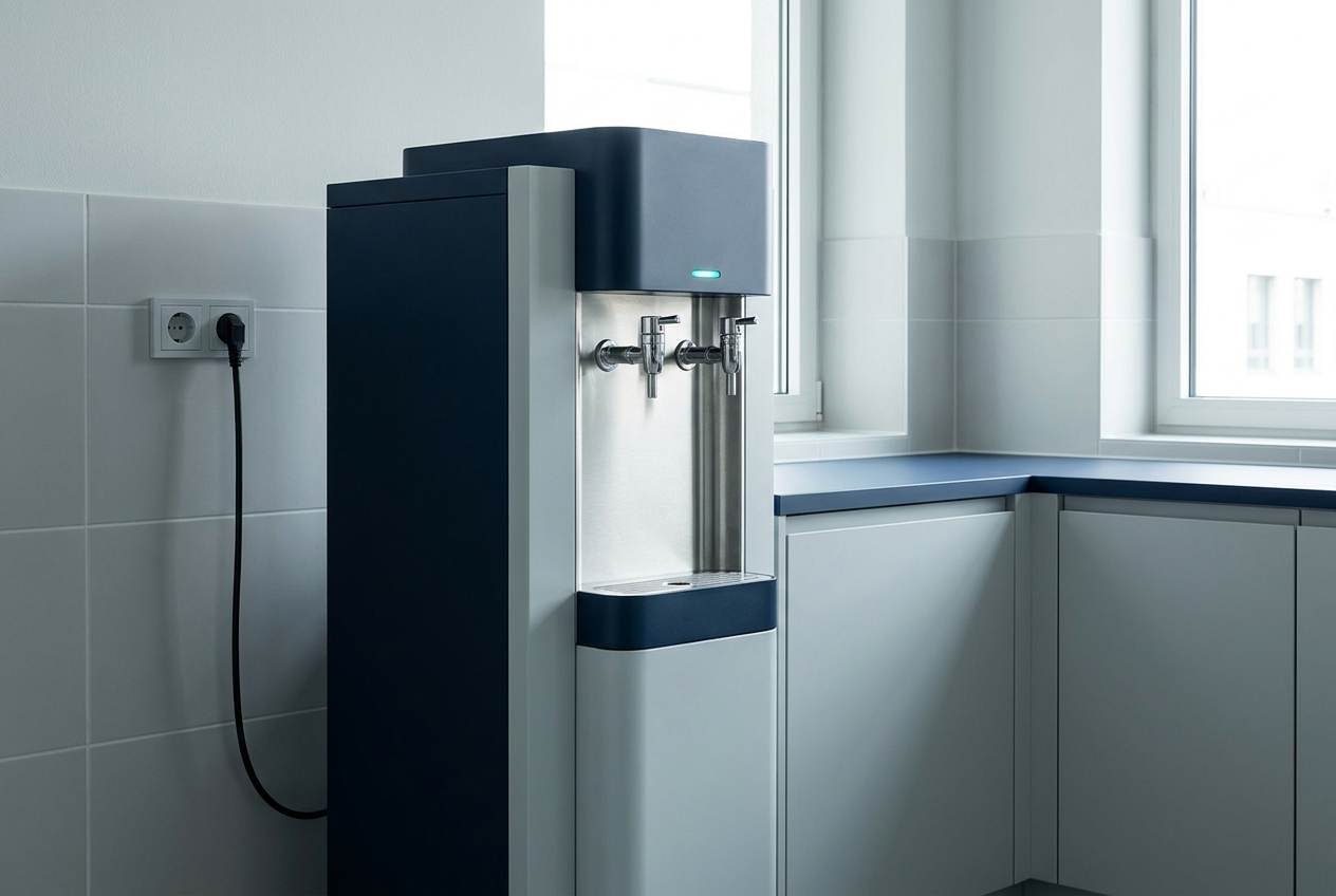 Illustrative Darstellung zum Ratgeberthema Betriebskosten und Stromverbrauch von Wasserspendern prüfen