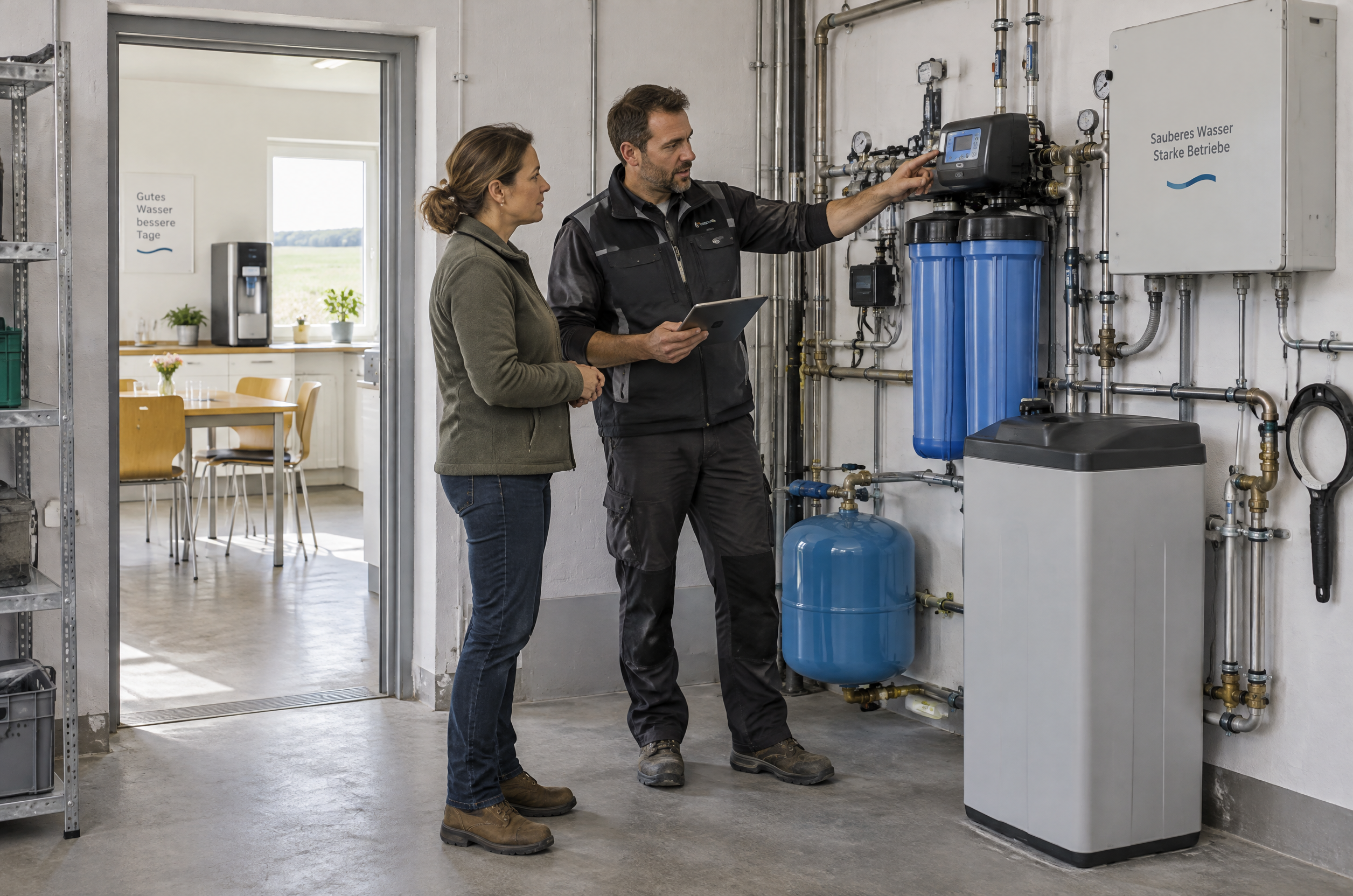 Illustrative Darstellung zum Ratgeberthema Wasserspender bei eigener Brunnenversorgung: Direktanschluss oder Aufbereitung?